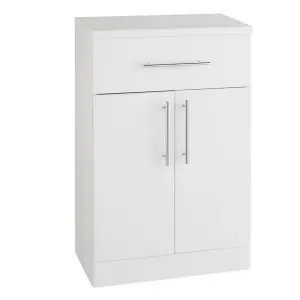 Double Door Bathroom Base Unit - Gloss White - (Impact)