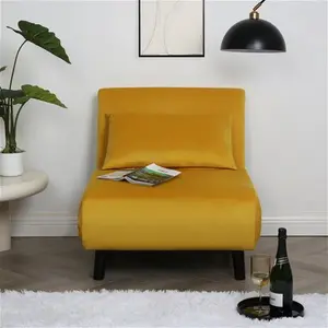 Single Sofa Bed - Fold Out Bed Chair Fairmont Park Upholstery Colour: Yellow, Upholstery Material: Velvet