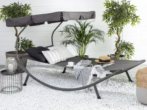 Beliani Modern Sun Lounger Metal Grey TERNO