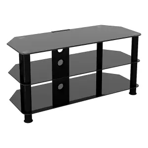 AVF Classic 1m Glass Corner TV Stand with Cable Management for TVs up to 50" - Black