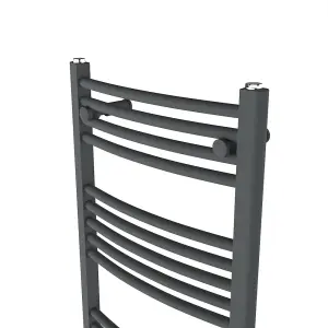 Right Radiators 800x500 mm Bathroom Curved Heated Towel Rail Radiator Warmer Ladder Anthracite