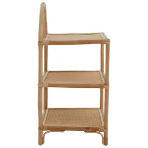 Interiors by Premier Sturdy Three Tier Natural Rattan Shelf Unit, Durable Shelving Unit, Versatile Shelf Unit, Kitchen Rack