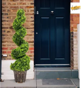 3ft Artificial Twisted Boxwood Spiral Topiary Plant Tree Indoor Outdoor Decor