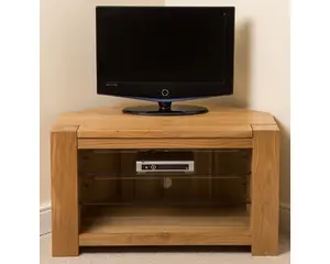 Kuba Solid Oak Corner TV Unit with Storage