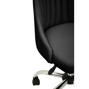 Interiors by Premier Brent Ribbed Black And Chrome Home Office Chair