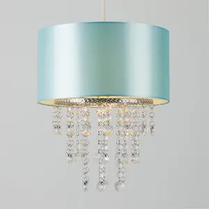 ValueLights Jesmond Acrylic Jewel Effect Droplet Blue Ceiling Pendant Light Shade