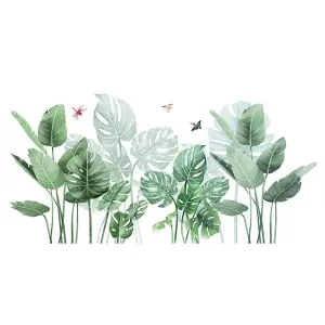 Green Leaves Wall Sticker Eco Friendly Decorative Stickers Wall Mural 30 cm x 90 cm