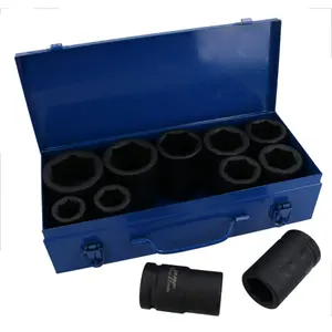 1in Drive Deep Metric MM Impact Sockets 22mm-50mm 6 Sided 11pc Set