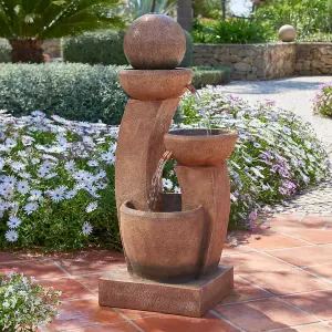 Primrose Friendship Stone Effect Water Feature Fountain with LED Lights H109cm