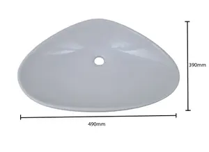 Basin Sink Countertop Cloakroom Ceramic Bowl Bathroom White 490mm