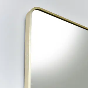 Melody Maison Large Gold Curved Framed Wall / Leaner Mirror 160cm x 80cm