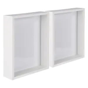 Nicola Spring - 3D Deep Box Photo Frames - 8" x 10" - White - Pack of 2