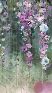 Stunning Floral Garden 3D Photographic Mural - Green & Lilac