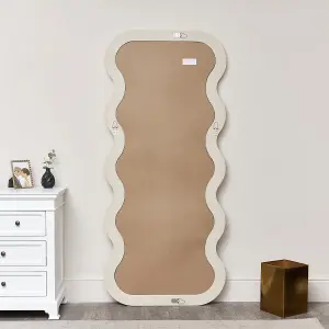 Melody Maison Full Length Wave Taupe Mirror