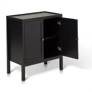 Olessja 2 Door Sideboard in Noir Black