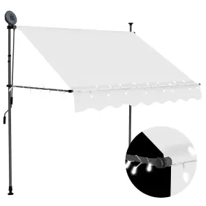 Berkfield Manual Retractable Awning with LED 150 cm Cream