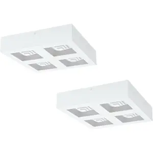 2 PACK Wall / Ceiling Light Modern White Box Lamp 270mm x 270mm 6.3W LED