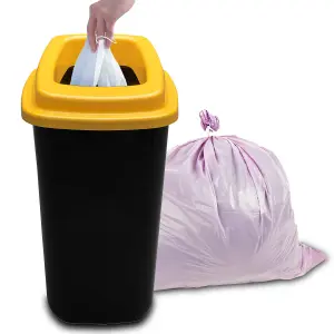 Home Centre Plastic Recycling Kitchen Office Waste Bin 45 Litre Yellow Open Lid Touchless Rim