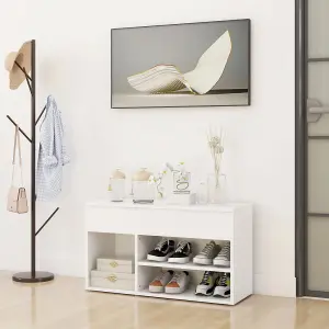 Berkfield Shoe Bench White 80x30x45 cm Engineered Wood