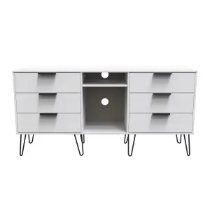 Fuji 6 Drawer Sideboard in White Matt (Ready Assembled)