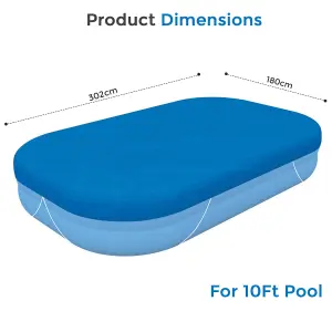 Bestway 10ft Rectangular Swimming Pool Cover Durable Protection for Family Pools