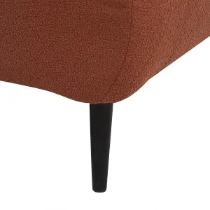 Right Hand Boucle Chaise Lounge Dark Red CHEVANNES