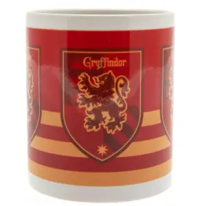 Harry Potter Stripe Mug White/Scarlet/Yellow (One Size)