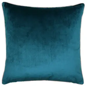 Paoletti Meridian Velvet Piped Polyester Filled Cushion