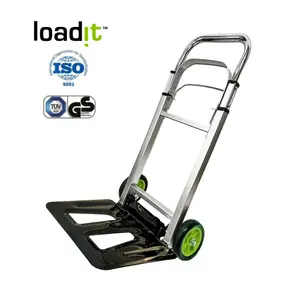 LoadIt 100kg Folding Trolley Sack Truck Barrow, Hand Truck, Moving Trolley on Wheels, Heavy Duty, ISO 9001 & TUV GS