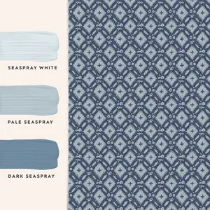 Laura Ashley Midnight Palace Whitebrook Dark Seaspray Blue Smooth Wallpaper