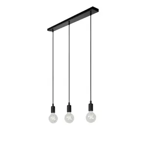 Lucide Fix Modern Bar Pendant Light - 3xE27 - Black