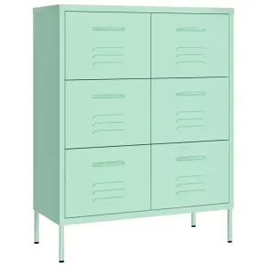 Berkfield Drawer Cabinet Mint 80x35x101.5 cm Steel