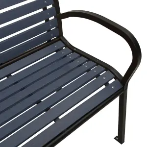 Berkfield Twin Garden Bench 251 cm Steel and WPC Black