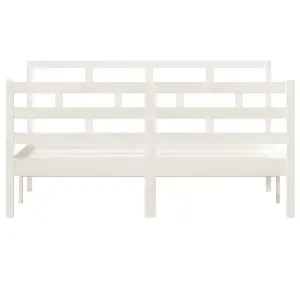 Berkfield Bed Frame White Solid Wood Pine 140x190 cm