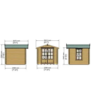 8 x 8 Barnsdale 19 mm Log Cabin Yes