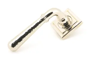 From The Anvil Polished Nickel Hammered Newbury Lever on Rose Set (Square) - Unsprung