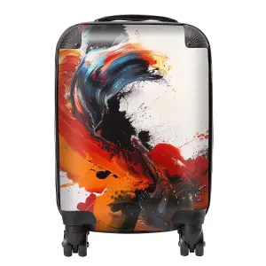 Fiery Waves: Abstract Motion Suitcase - Mini Cabin