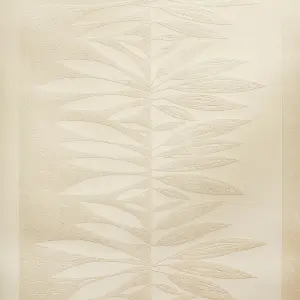 Galerie Slow Living Sand Gold Passion Leaf Stripe 3D Embossed Glitter Wallpaper Roll