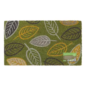 Eco-Friendly Latex Backed Coir Door Mat, Falling Leaves