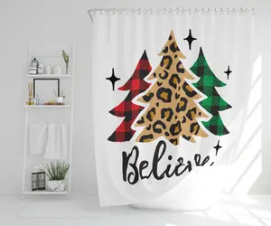 Christmas trees with leopard print (shower curtain) / Default Title