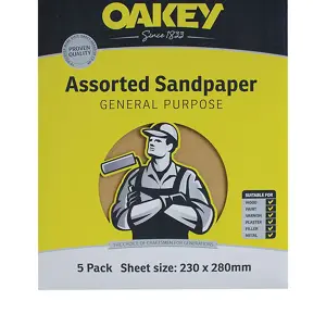 Oakey Glasspaper Sanding Sheets 230 x 280mm Grade 3 (25)