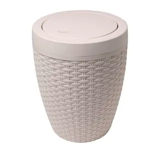 Wicker Swing Top Rubbish Bin - 5L