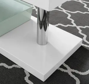 Furniturebox UK Siena White High Gloss Rotating Computer Desk