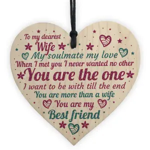 Red Ocean Handmade Anniversary Gift For Her Relationship Gift For Wife Wooden Hanging Heart Plaque