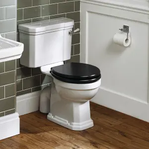 Ideal Standard Waverley White Close-coupled Toilet & cistern with Black Standard close seat & Close coupled cistern