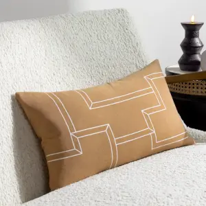 Hoem Marzena Geometric 100% Cotton Feather Filled Cushion