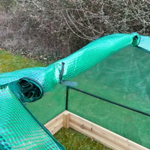 Wooden Raised Vegetable Bed & Reinforced Grow Tunnel (122cm x 100cm)