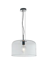 Luminosa Gibus Glass Dome Ceiling Pendant, Clear, E27