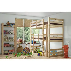 Lesly Heavy Duty Solid Pine Storage Bunk Bed Small Single (2'6")