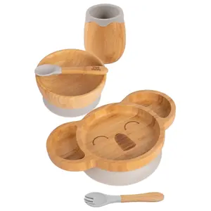 5pc Bamboo Koala Baby Weaning Set - Grey